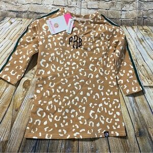 NWT Marleylilly Tan Leopard Print Long Sleeve Dress